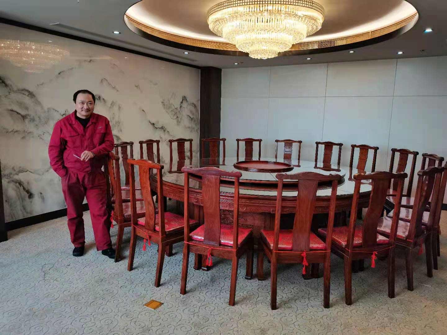 會所飯店紅木大圓桌