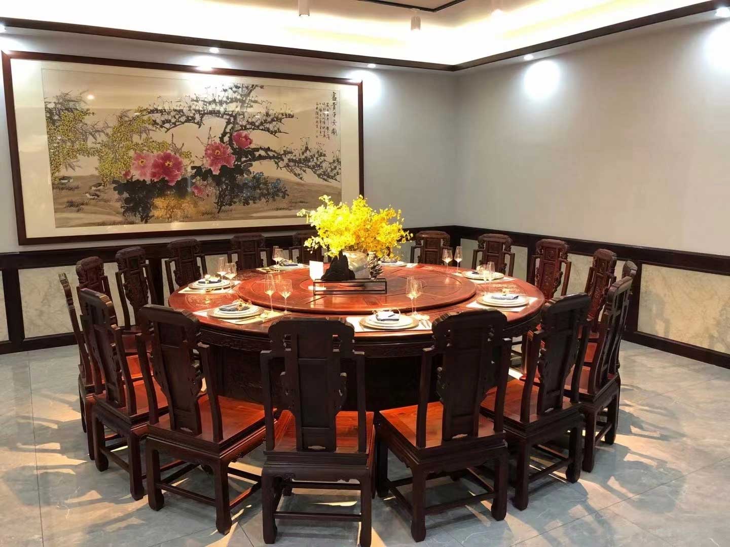 高檔紅木餐桌餐椅會(huì)所